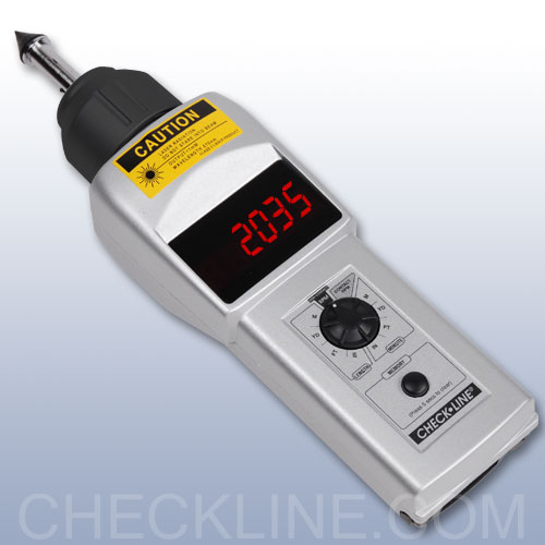 LCD Display Shimpo DT-205LR Dual Contact/Non-Contact Handheld Tachometer with 6 Wheel 6-99999rpm Range 